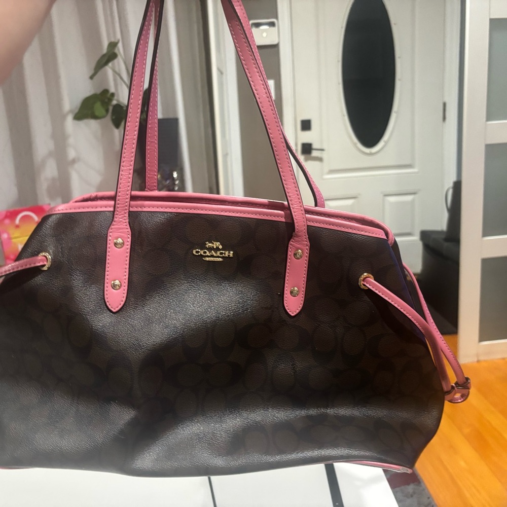 Coach Pink and Brown Shoulder Bag